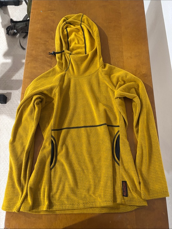 Melanzana Jackets & Blazers - Melanzana Mustard Waffle-Knit Hooded Shirt Jacket